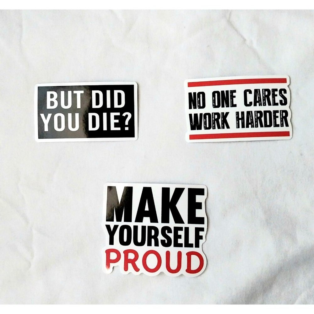 Workout Motivation Stickers Good Quality Lot of 3